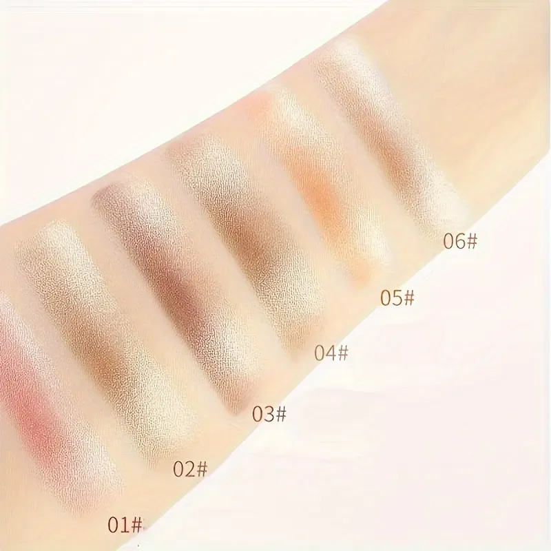 6Pcs Two Color Eyeshadow Stick Set Cosmetic Pearlescent Matte Highlighter Eye Shadow Glam Natural Long Lasting Waterproof Not Easy To Take Off Makeup