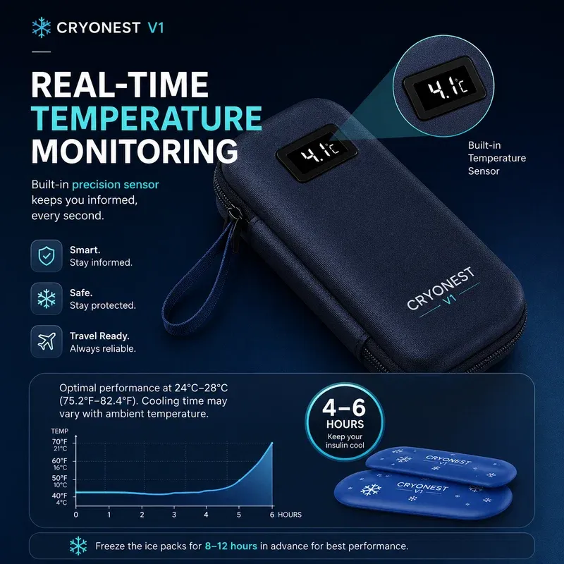 🔥Hot Seller🔥 COD！Insulin Cooler Travel Case with Temperature Display