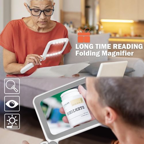 🔥Hot Seller🔥 COD！Folding Handheld Magnifying Glass with Light for Reading