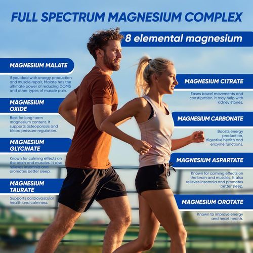 🔥COD 🚀Buy 1 Get 2 ! Magnesium Complex 1000mg, 8-in-1 Magnesium Supplement Capsules with Glycinate, Citrate, Malate & Taurate, Supports Muscle, Bone, Energy & Daily Wellness, for Women & Men, 180 Capsules