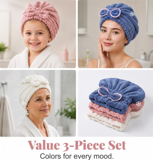 💗Most Loved💥Ultra-Absorbent Hair Towel Set