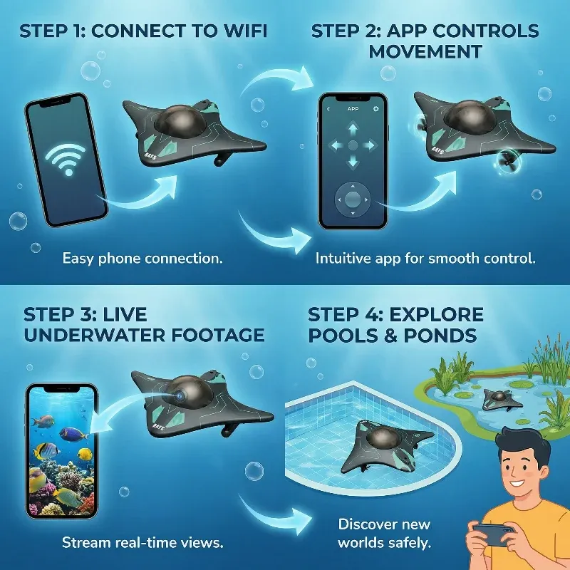 🔥Hot Seller🔥 COD！ReturnsApp Controlled Real-Time Viewing Underwater Drone Camera