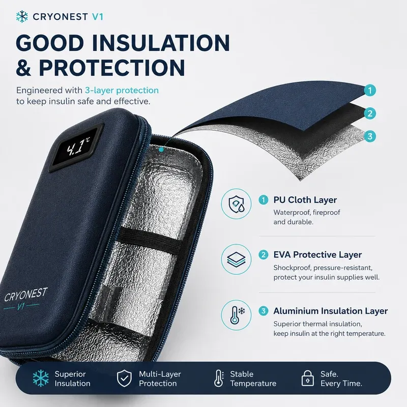 🔥Hot Seller🔥 COD！Insulin Cooler Travel Case with Temperature Display