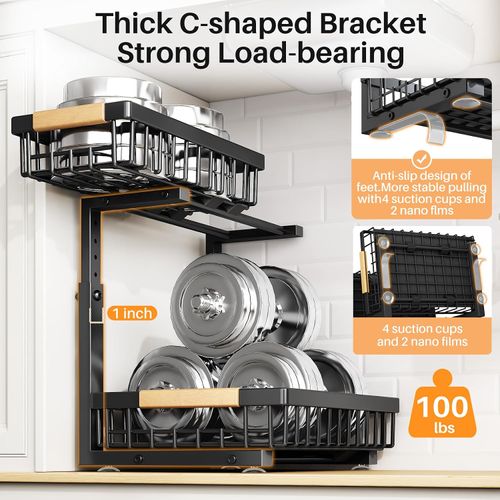 🔥Hot Seller🔥 COD！Buy 1 Get 2 Free,C-Shaped Under Sink Organizer with 2-Tier Sliding Drawers​