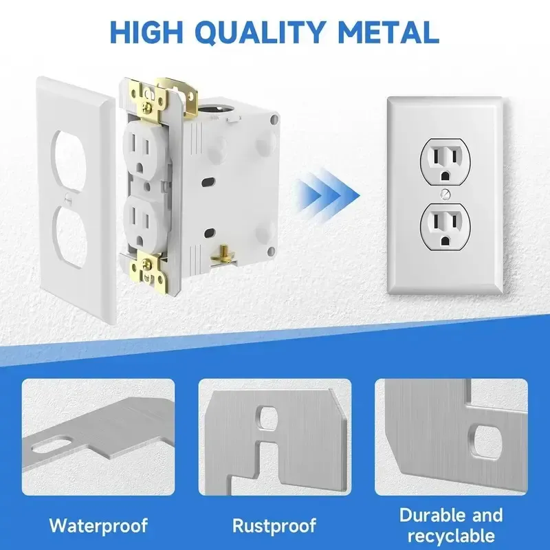 20 Pcs Wall Plate Spacer,Spacers for Electrical Outlets, Metal Flush Fit Device Leveling Plates for Electrical Outlet Repair, Fix Loose Outlets and Electrical Boxes