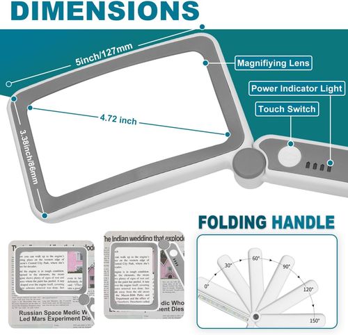 🔥Hot Seller🔥 COD！Folding Handheld Magnifying Glass with Light for Reading
