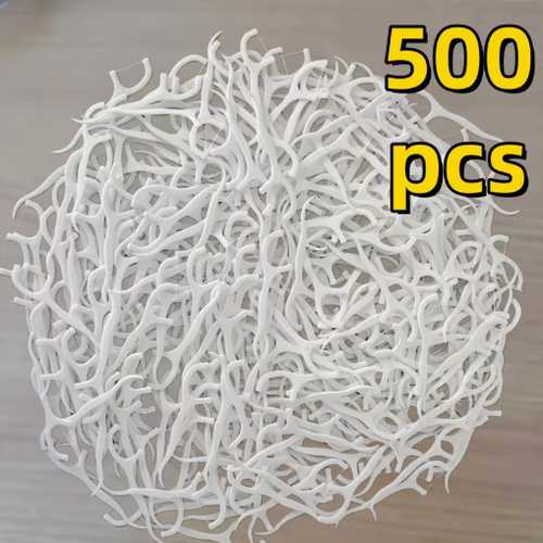 500pcs Healthy Floss Sticks Set - Deep Cleaning, Portable Disposable Daily Oral Care, Travel-Friendly Original Sticks, Teeth Cleaning Tools