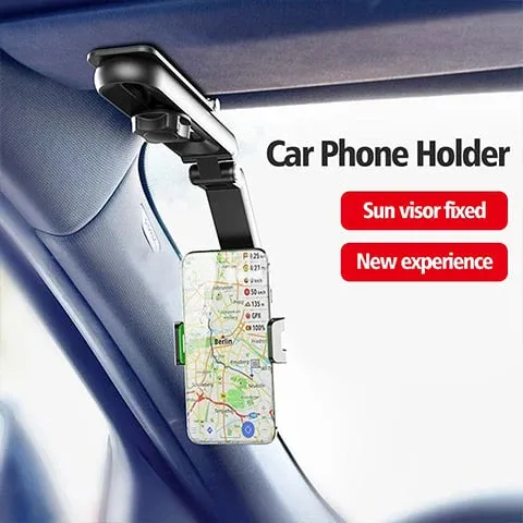 1080° Rotating Mobile Phone Holder – Universal Clip-On, suitable for cars, desks, mirrors and sun visors