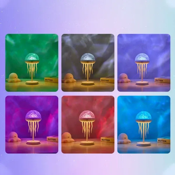 Rechargeable Jellyfish Aurora Lamp with Remote