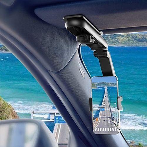 1080° Rotating Mobile Phone Holder – Universal Clip-On, suitable for cars, desks, mirrors and sun visors