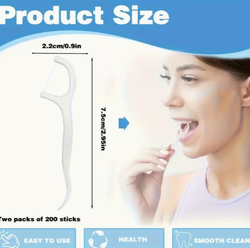 500pcs Healthy Floss Sticks Set - Deep Cleaning, Portable Disposable Daily Oral Care, Travel-Friendly Original Sticks, Teeth Cleaning Tools