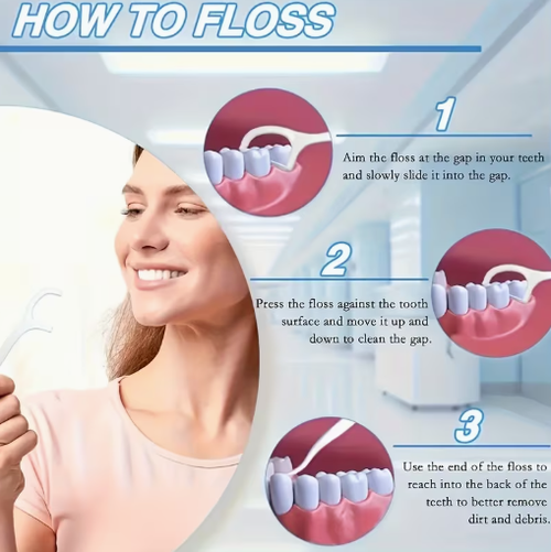 500pcs Healthy Floss Sticks Set - Deep Cleaning, Portable Disposable Daily Oral Care, Travel-Friendly Original Sticks, Teeth Cleaning Tools