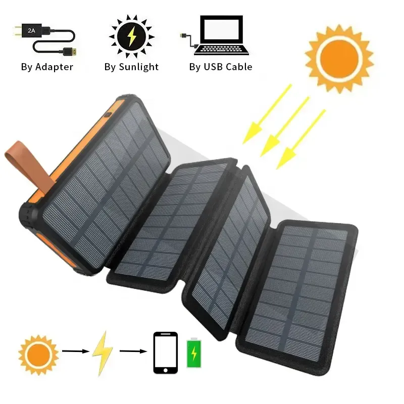25000mAh Solar Mobile Power Bank with Foldable Photovoltaic Solar Panel: Portable and High-capacity Solar Charger