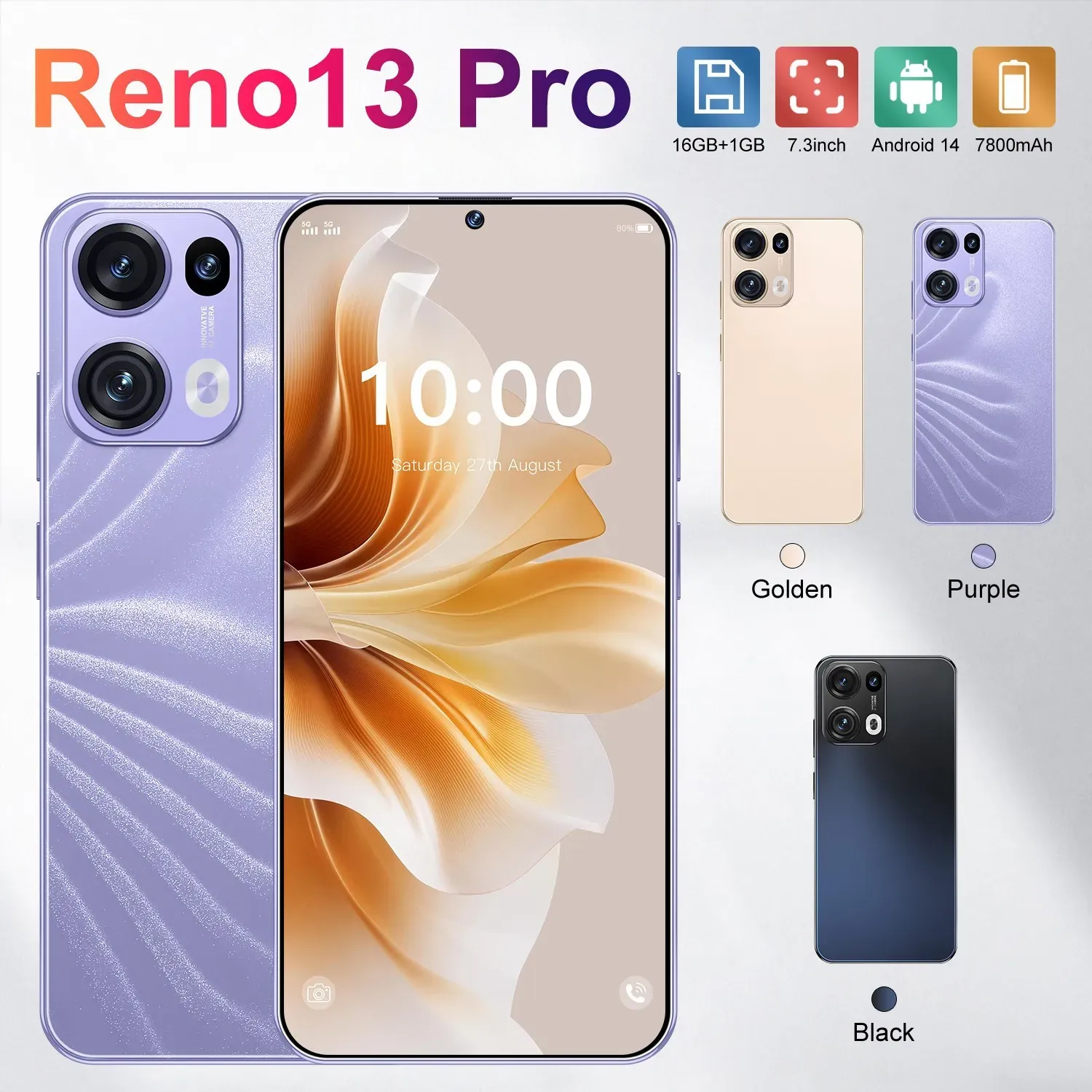 Reno13 Pro  7800mAh  16G+1024G  72Mp+108Mp