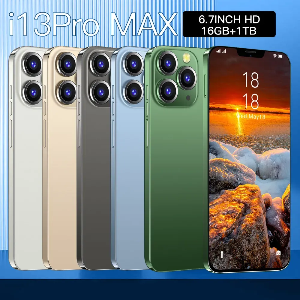 i13Pro MAX smartphone 6.7 inch display( It will be sent in black by default.)