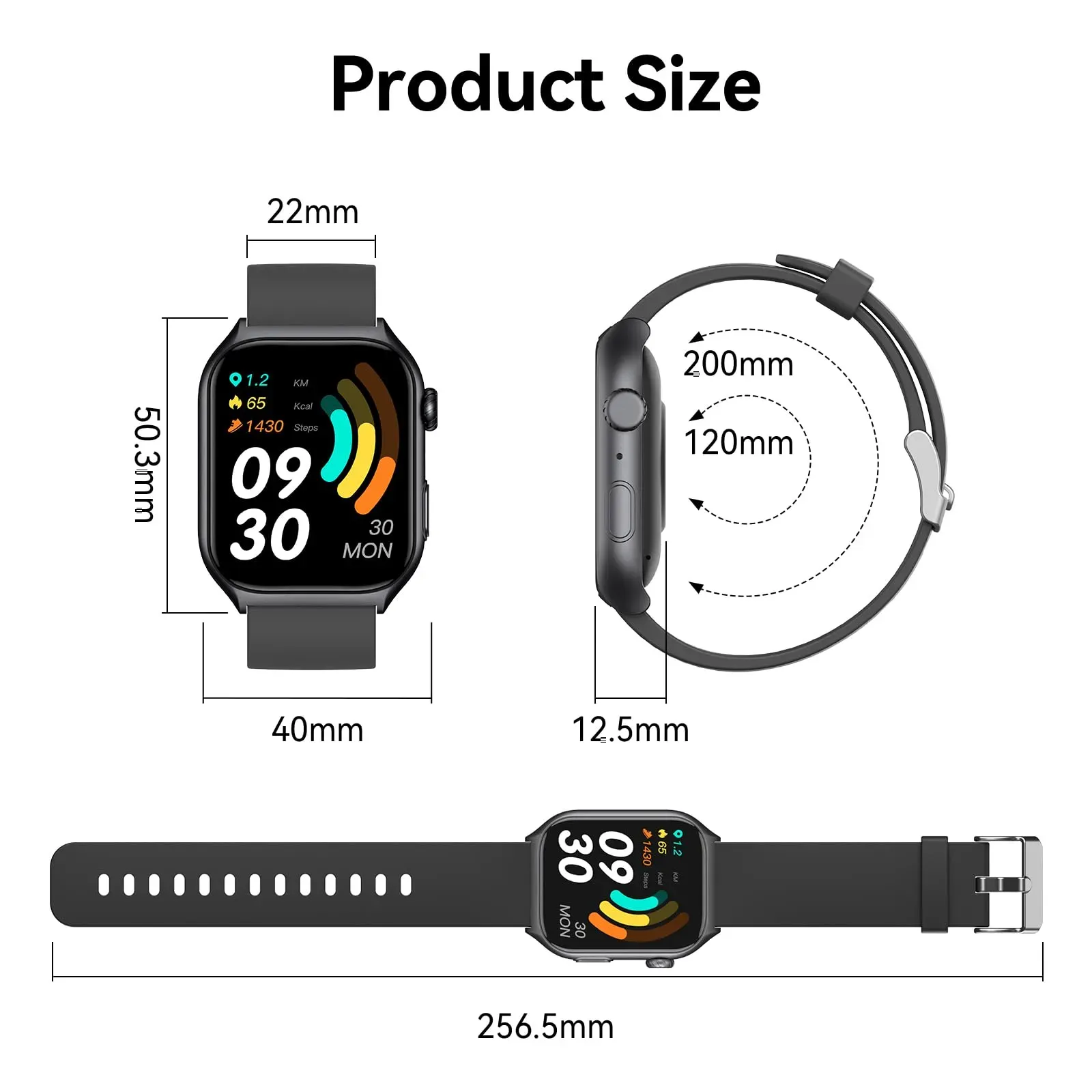 New Watch GTS7 Pro Sport  Big Screen Smart Watches （black）