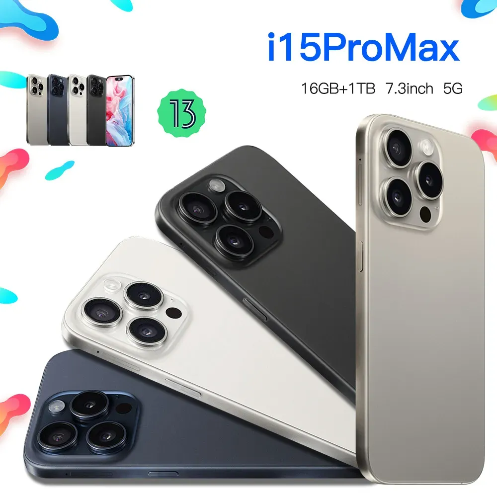 i15promax smartphone supports 4G, 7.3-inch Dynamic Island high-definition screen(It will be sent in black by default.)