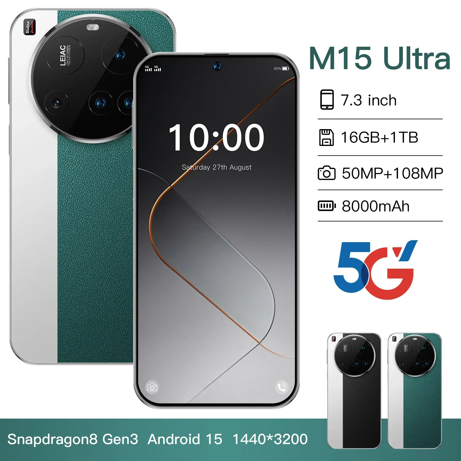 M15  8000mAh  16G+1024Gb  50Mp+108Mp