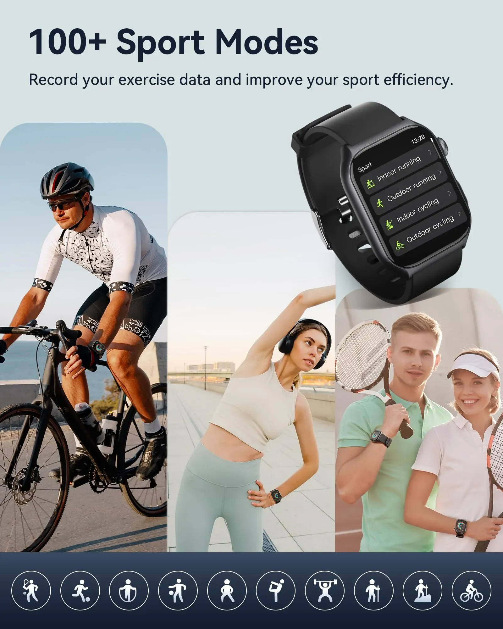 New Watch GTS7 Pro Sport  Big Screen Smart Watches （black）