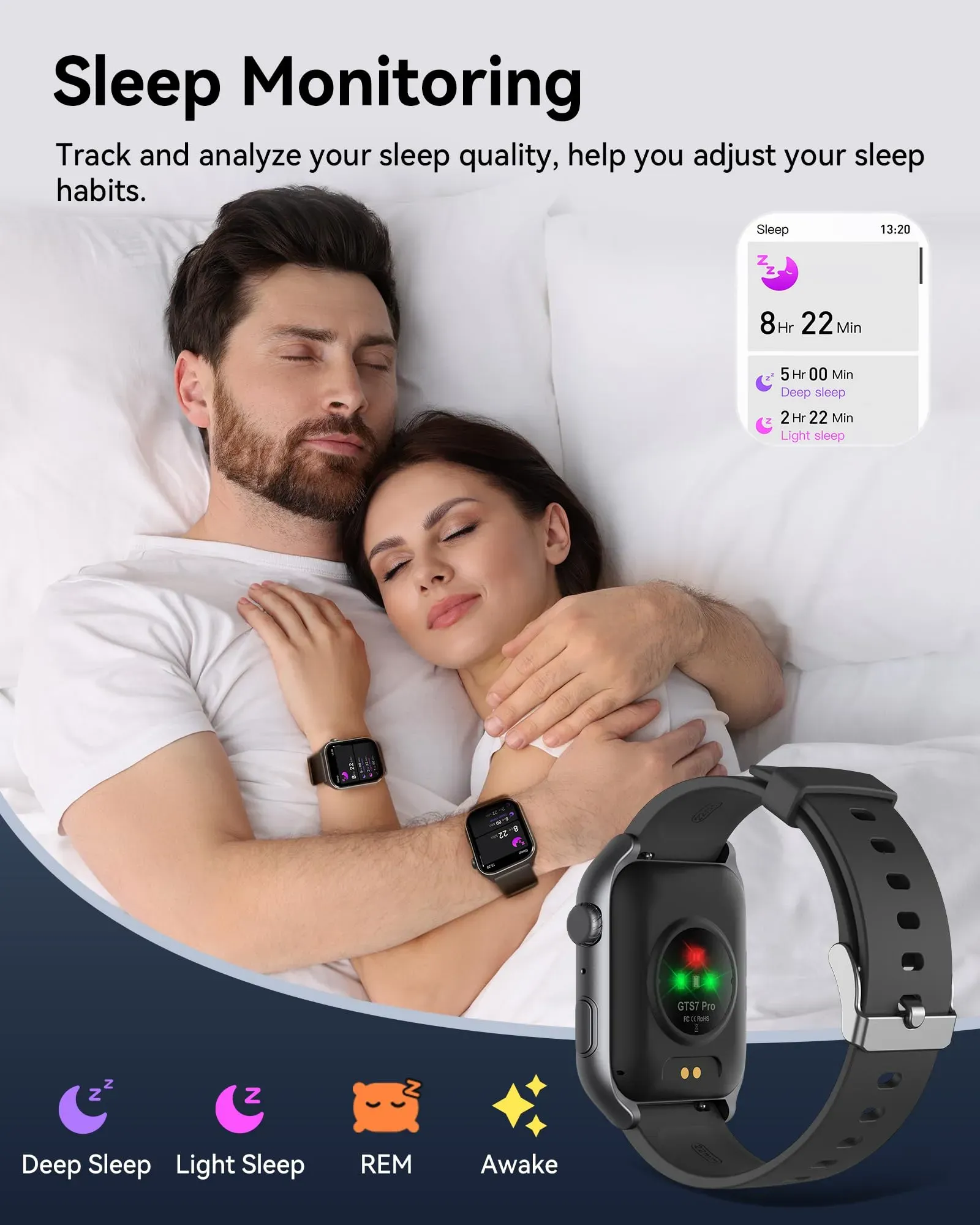 New Watch GTS7 Pro Sport  Big Screen Smart Watches （black）