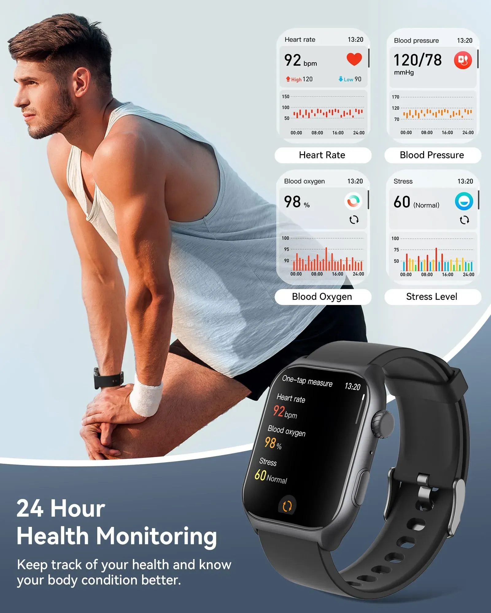 New Watch GTS7 Pro Sport  Big Screen Smart Watches （black）