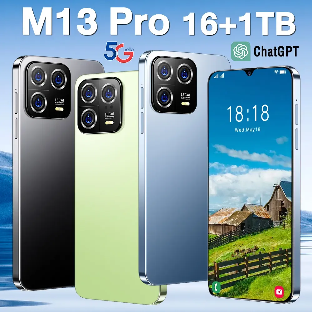 New M13 Pro smartphone  7.3  inch ultra high definition screen supports OTG fast charging.(It will be sent in black by default