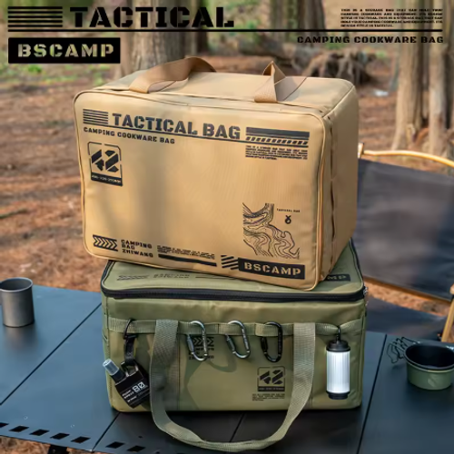 Outdoor folding storage box, picnic camping storage box, tableware, kitchenware, outdoor tactical storage bag, large capacity