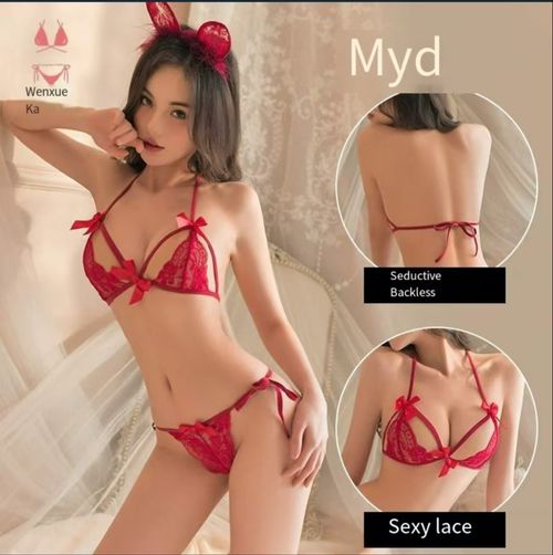 💖 💋✨ Lace crotchless three-point sexy adult products