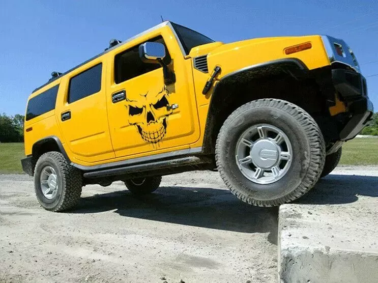 Skull Stickers and Decals for Car Windows Doors, 3D Reflective Waterproof Skull Decals for Cars Trucks (Black)
