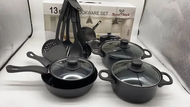 Hot-selling 13-piece pot set with non-stick soup pot milk pot frying pan