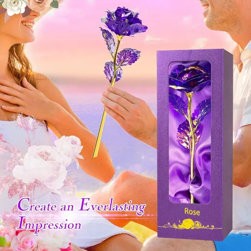 Romantic Rainbow Rose Gift Set with Luxury Gift Box