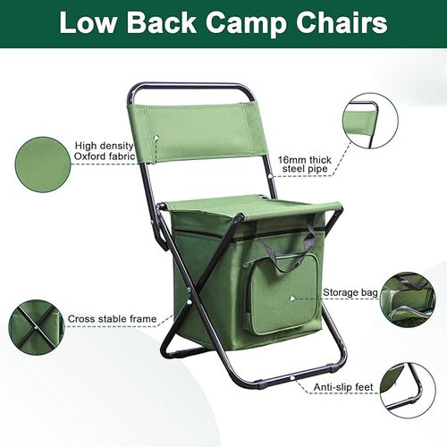 🔥Portable folding outdoor camping chair with cooler bag