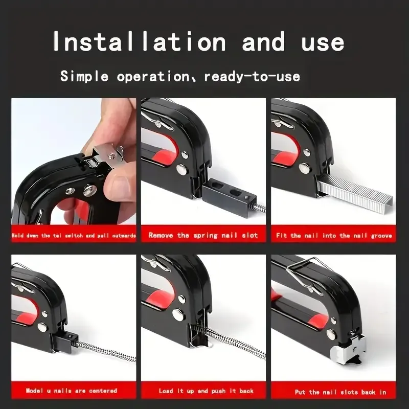 💯4 in 1 heavy-duty Stapler For Diy Home Decor Furniture Wood Frame Stapler, Multi-tool Hand Nail Gun Nail Gun Bandage Pliers🚀