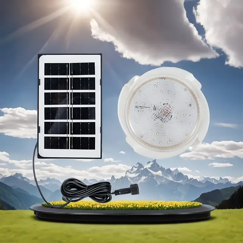 1pc Solar LED Ceiling Light, Indoor Balcony Garden Ceiling Light, Waterproof Outdoor Garden Decoration, Home Porch Smart Light