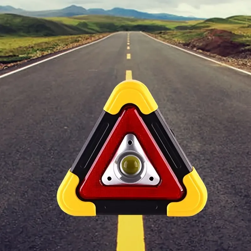 Ultra-bright solar-powered warning triangle parking light