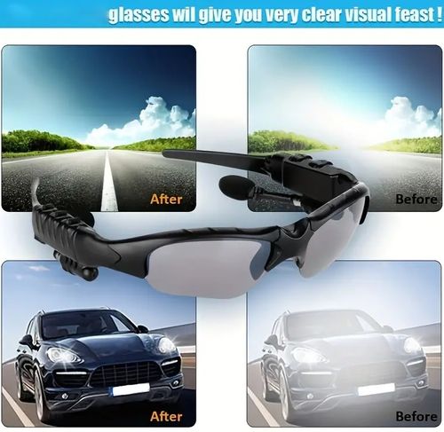 Smart Driving Glasses With Wireless Headphones For Music, Calls & Navigation, Glasses Stereo Wireless Headphones With Microphone Glasses Noise Cancelling Earphones Sports Headphones, Stereo Earphones Wireless Headset With Mic Glasses