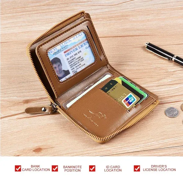 Men Wallet Zipper Genuine Leather Purse ( RFID PROTECTED )🚀Limited time 50% off 🚀Ghana Cash on Delivery