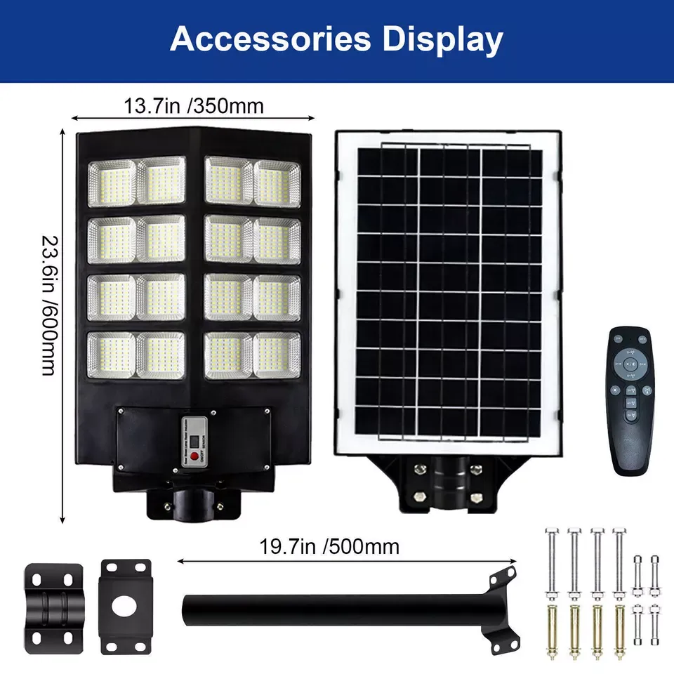 🔥💡360W Commercial Solar Street Flood Light Dusk to Dawn Road Outdoor Wall Lamp（005）🎉👇