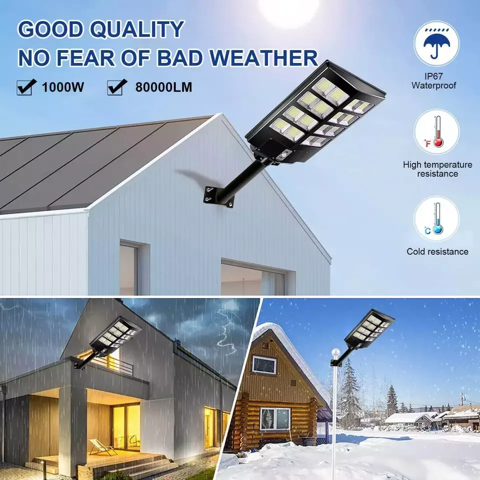 🔥💡360W Commercial Solar Street Flood Light Dusk to Dawn Road Outdoor Wall Lamp（005）🎉👇