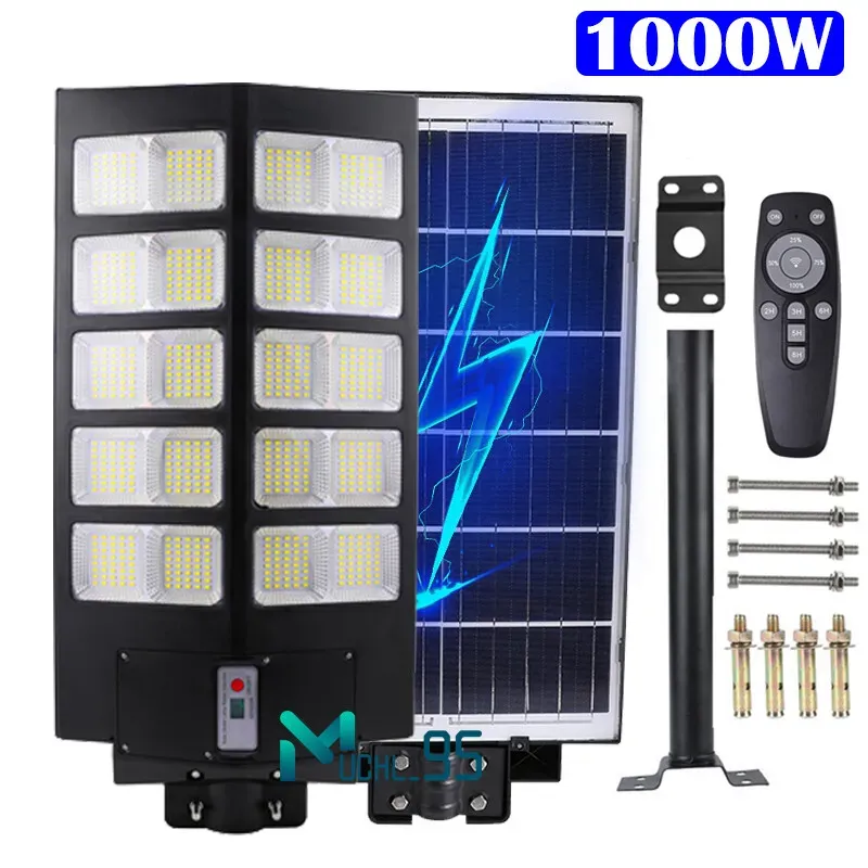 🔥💡360W Commercial Solar Street Flood Light Dusk to Dawn Road Outdoor Wall Lamp（005）🎉👇