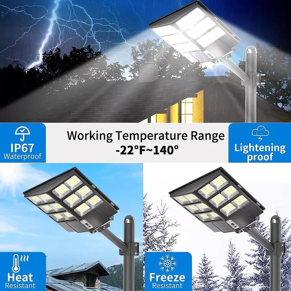 🔥💡360W Commercial Solar Street Flood Light Dusk to Dawn Road Outdoor Wall Lamp（005）🎉👇