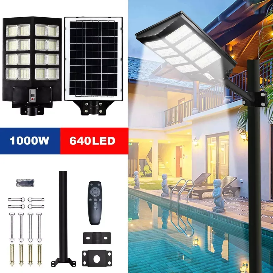 🔥💡360W Commercial Solar Street Flood Light Dusk to Dawn Road Outdoor Wall Lamp（005）🎉👇