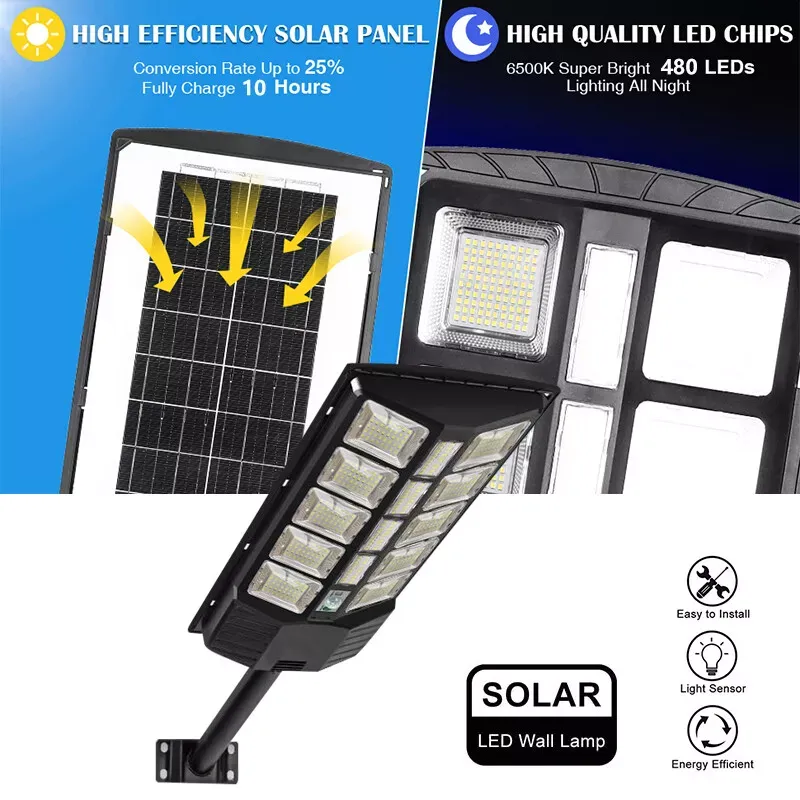 400W Solar Street Light Floodlight LED Area Dusk to Dawn Wall Light（006）