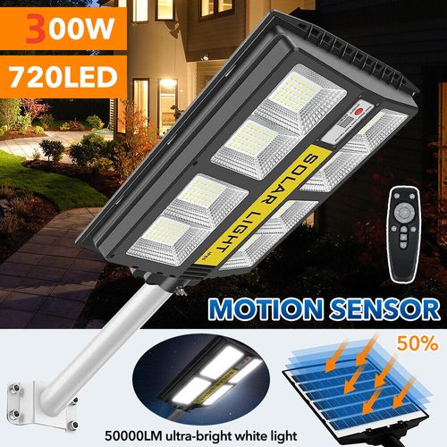 LITOM 720LED Solar Street Light, Solar Light Outdoor Waterproof Motion Sensor Solar Light with Remote Control for Garden Yard