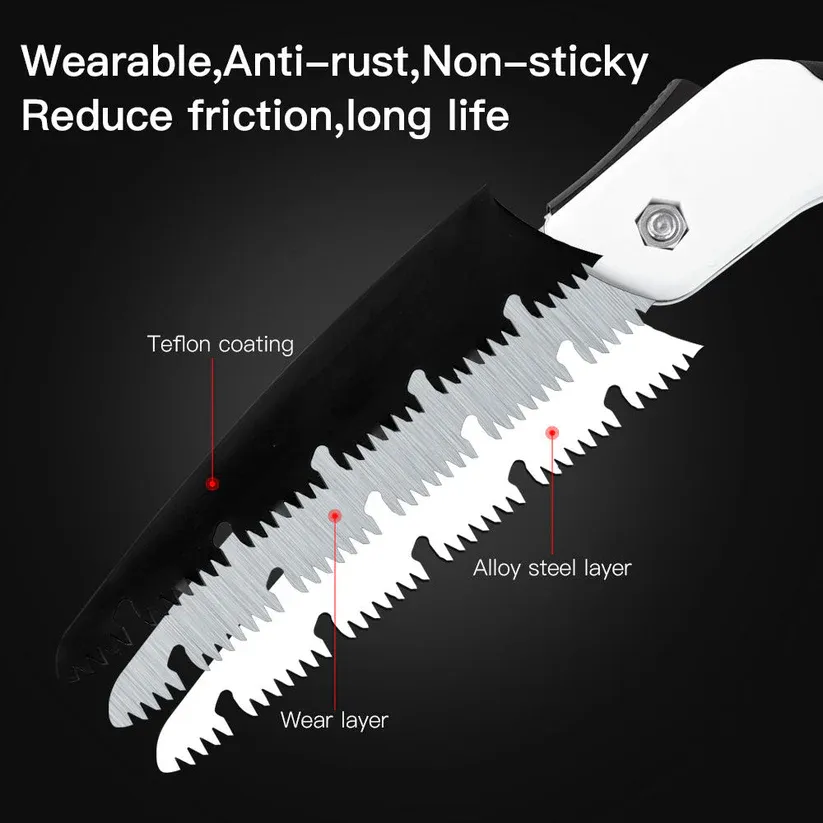 Folding Saw Long Blade Garden Saw Dry Wood Pruning Saw with Hard Teeth Camping Folding Hand Saw