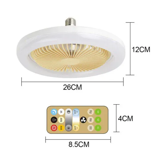 2 in 1 Ceiling Fan With Light Invisible Ceiling Fan Light With Remote Control multicolor Ceiling Fan With LED Light Silent