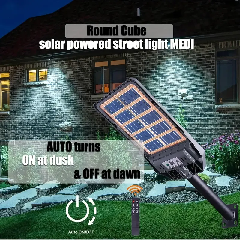 🔥💡1pcs Solar Outdoor Street Light, Double Sided Rechargeable LED Light, 100W 50W Street Light, Solar Powered, Suitable for Yard Parking Lot🎉👇