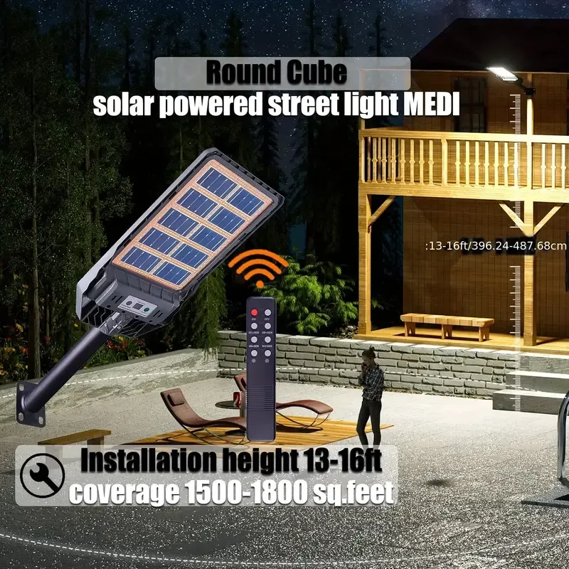 🔥💡1pcs Solar Outdoor Street Light, Double Sided Rechargeable LED Light, 100W 50W Street Light, Solar Powered, Suitable for Yard Parking Lot🎉👇