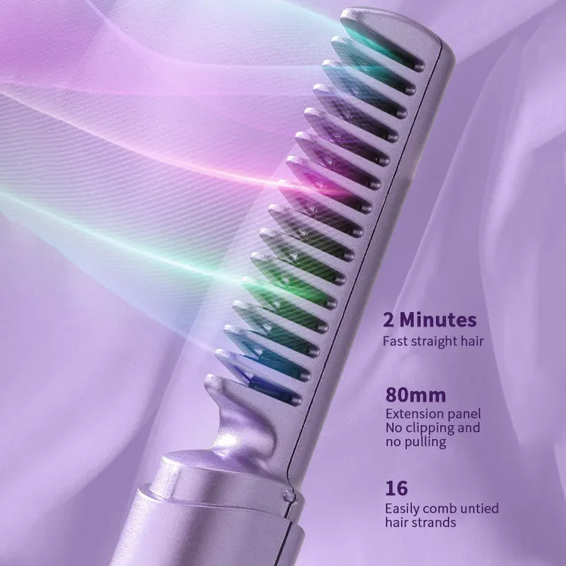 🔥🔥 Newest Portable USB Wireless Electric Hot Comb African Hair Brush✨🚀