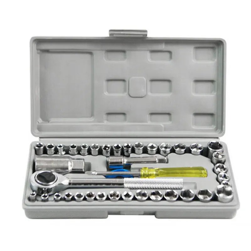 🔥🔥Open media 2 in modal Open media 3 in modal Open media 4 in modal Happiness shop  40PCS Auto Repair Wrench Tools Socket Set With Ratchet Handle Tool Kiit